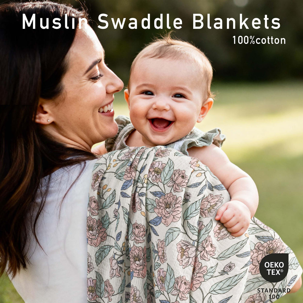 LYRICHOM BABY large 38x40 swaddle blanket, ideal for cozy wrapping.