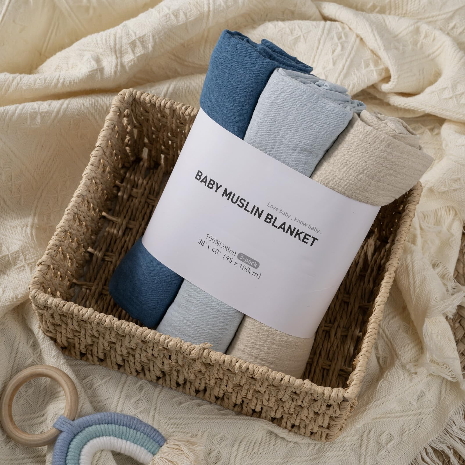 Machine washable care keeps LYRICHOM BABY swaddles soft after cold water wash.