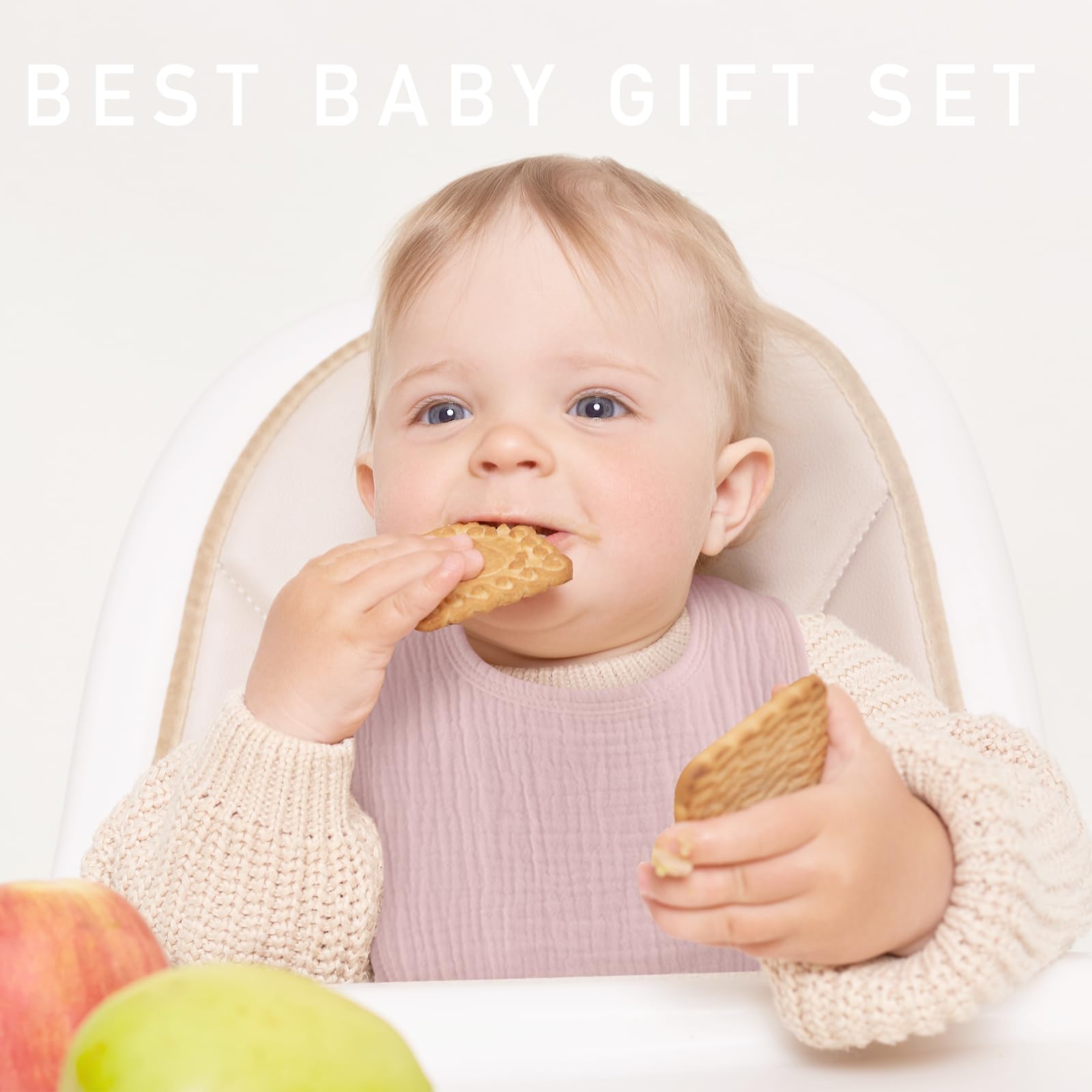LYRICHOM BABY drool bib with adjustable snaps for secure, growing fit