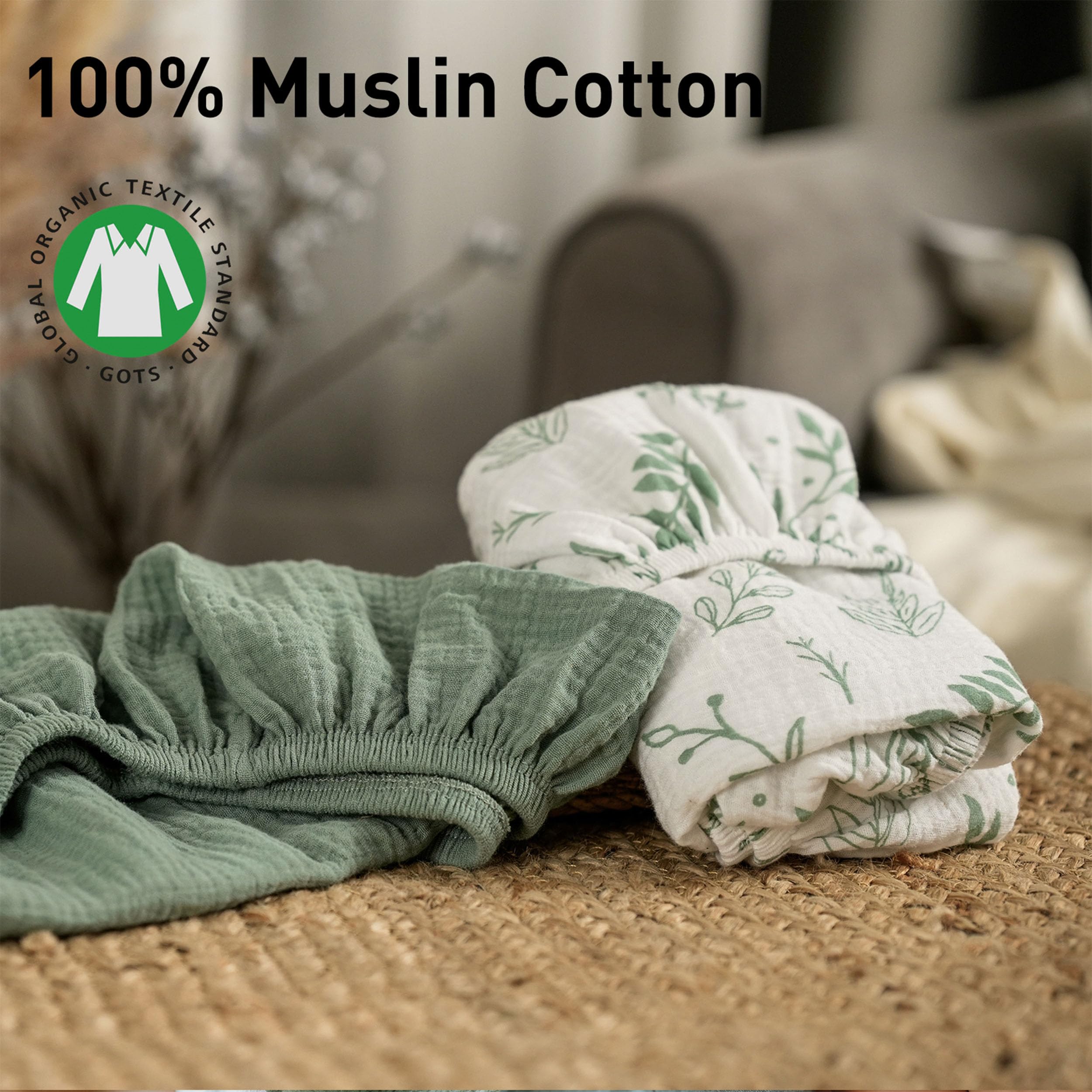 LYRICHOM machine-washable bassinet sheets for easy care and quick drying