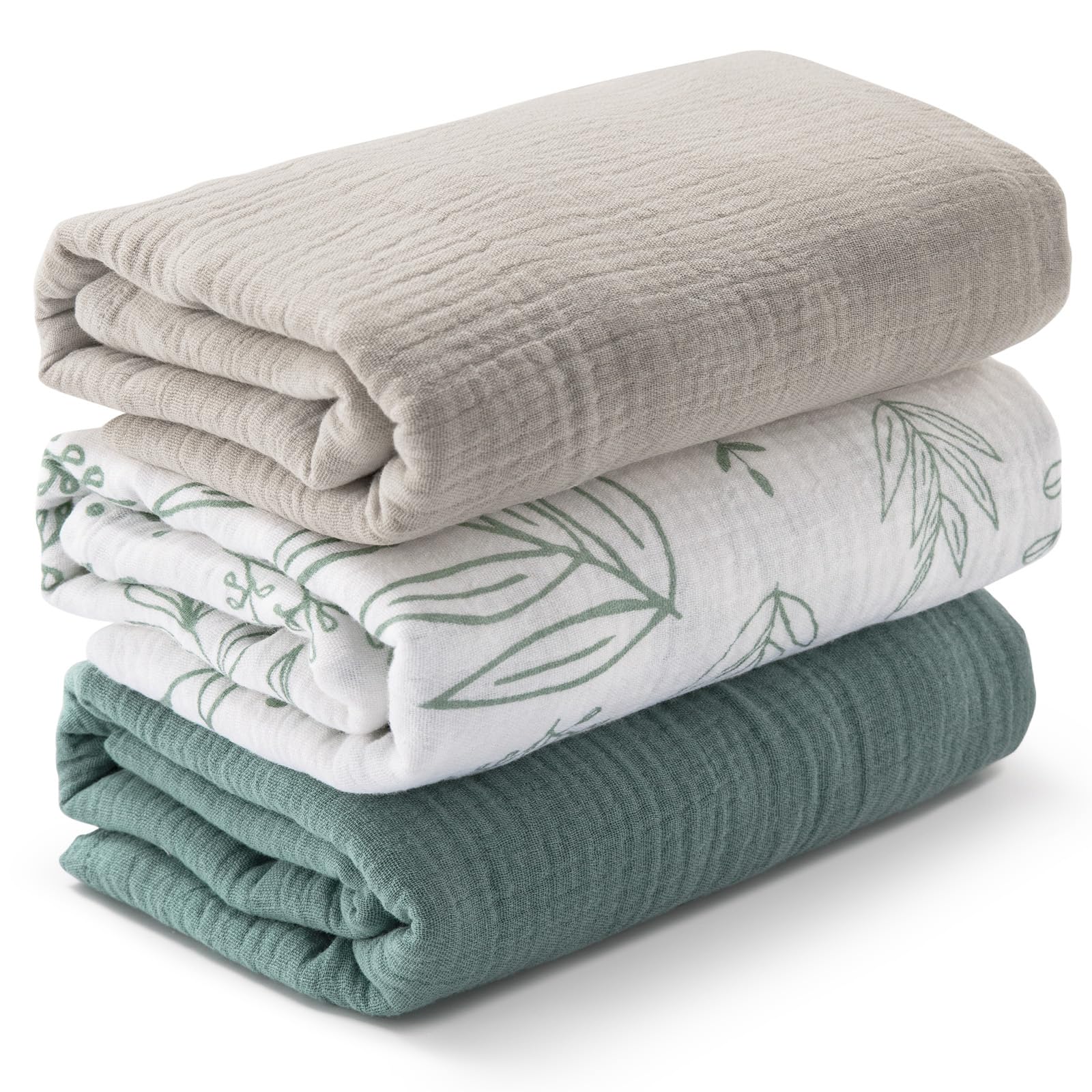 LYRICHOM BABY muslin swaddle 3-pack in bright colors for cozy, breathable wrapping.