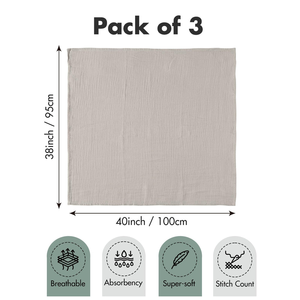 LYRICHOM BABY swaddle size 38x40 inches offers ample wrap.
