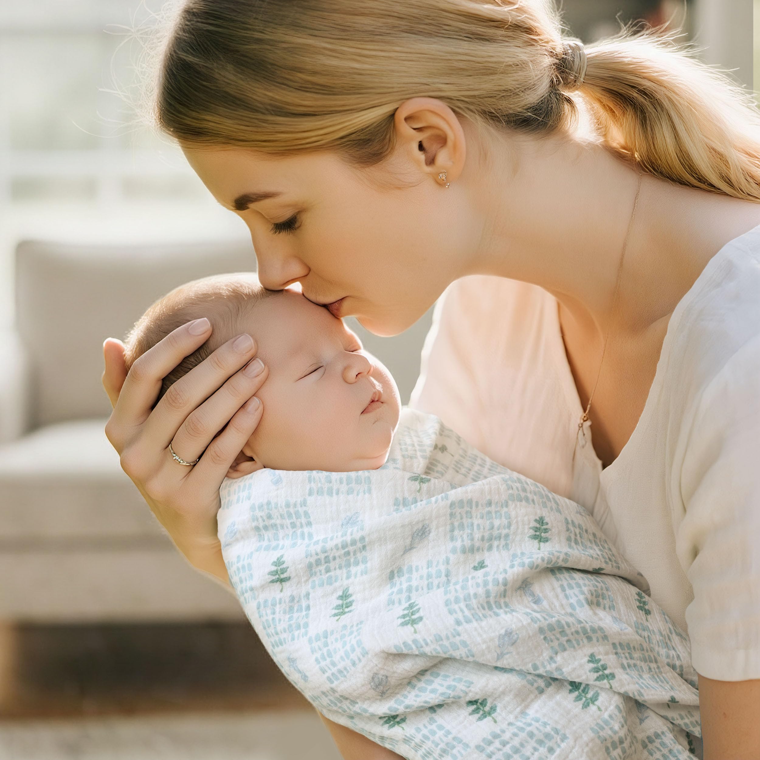 LYRICHOM BABY muslin swaddle soft texture highlights gentle touch for sensitive skin.