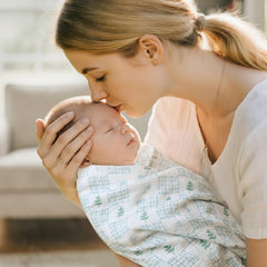 LYRICHOM BABY muslin swaddle soft texture highlights gentle touch for sensitive skin.