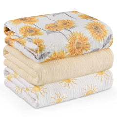 LYRICHOM BABY muslin swaddle Sunflower pack – front view showing breathable newborn comfort.