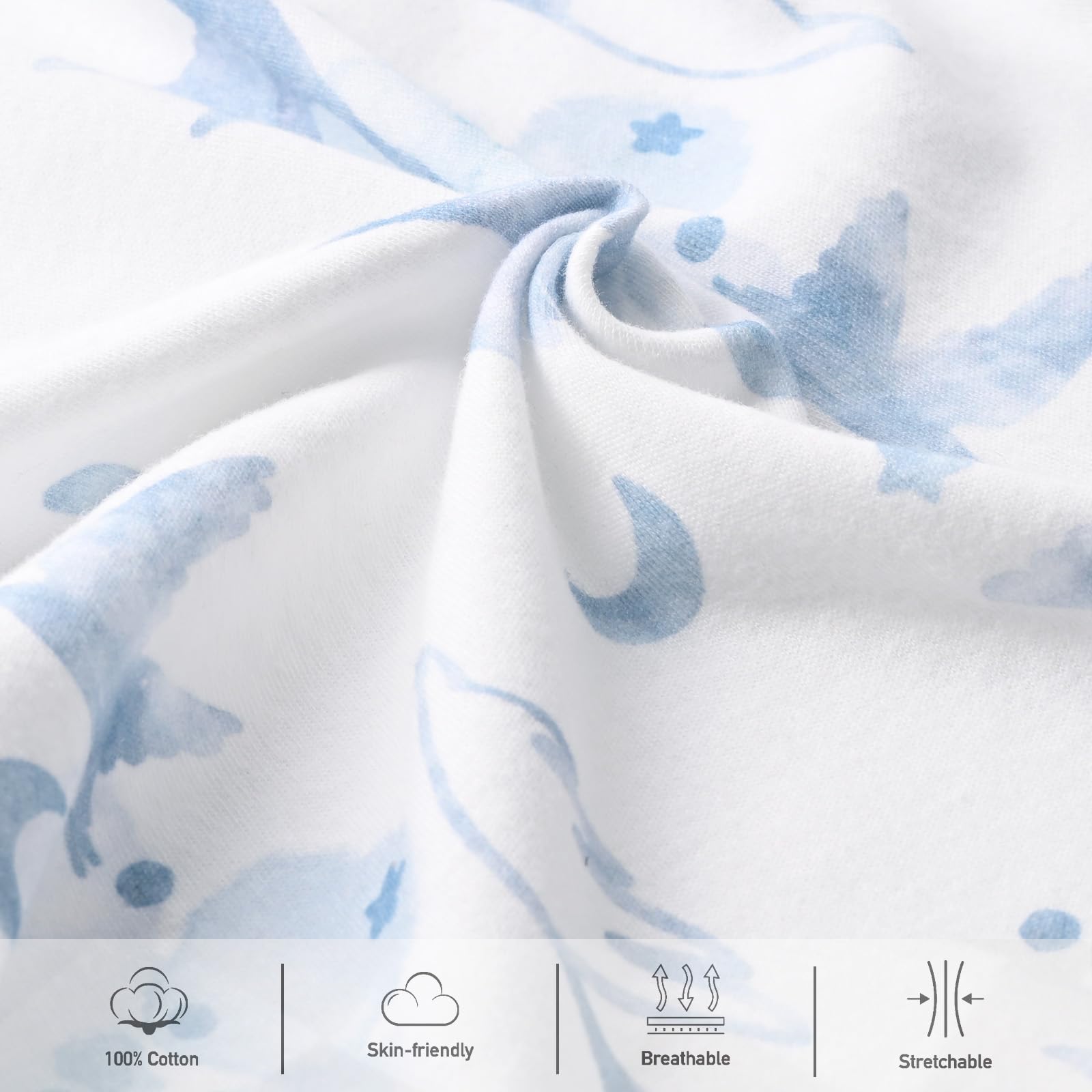 LYRICHOM BABY soft organic cotton swaddle is gentle on delicate skin.