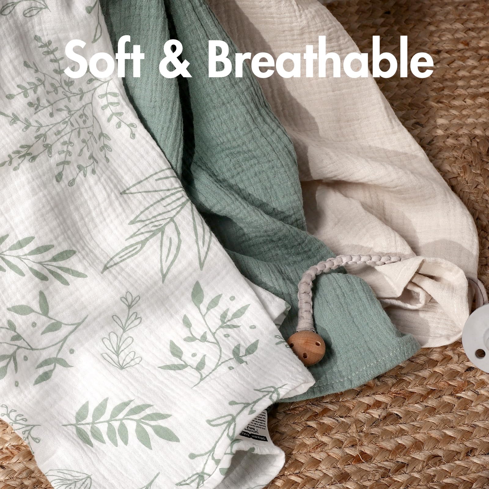 LYRICHOM BABY swaddle doubles as nursing cover and stroller shade.