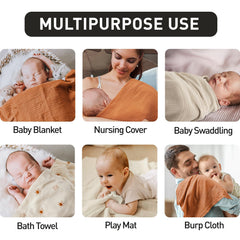 LYRICHOM BABY swaddle used as nursing cover for discreet feeding.