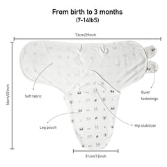 LYRICHOM BABY swaddle sack three-step swaddling for easy use.