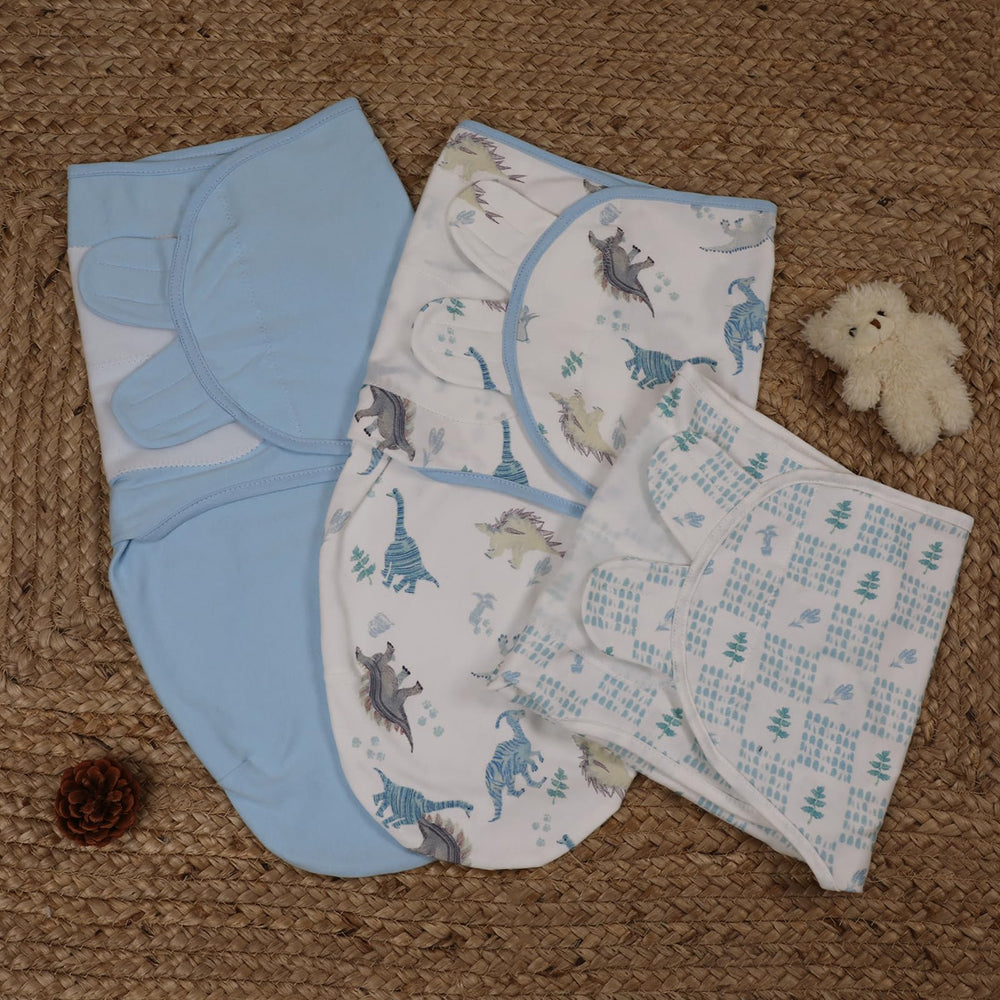 Adjustable wings with Velcro on LYRICHOM BABY swaddle sacks provide secure swaddling.