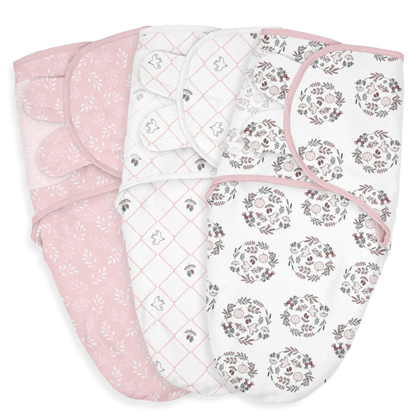 LYRICHOM BABY swaddle sacks front view with birds and branches pattern for newborn comfort