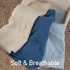 Unisex Graceful Colors trio from LYRICHOM BABY swaddles matches any outfit.