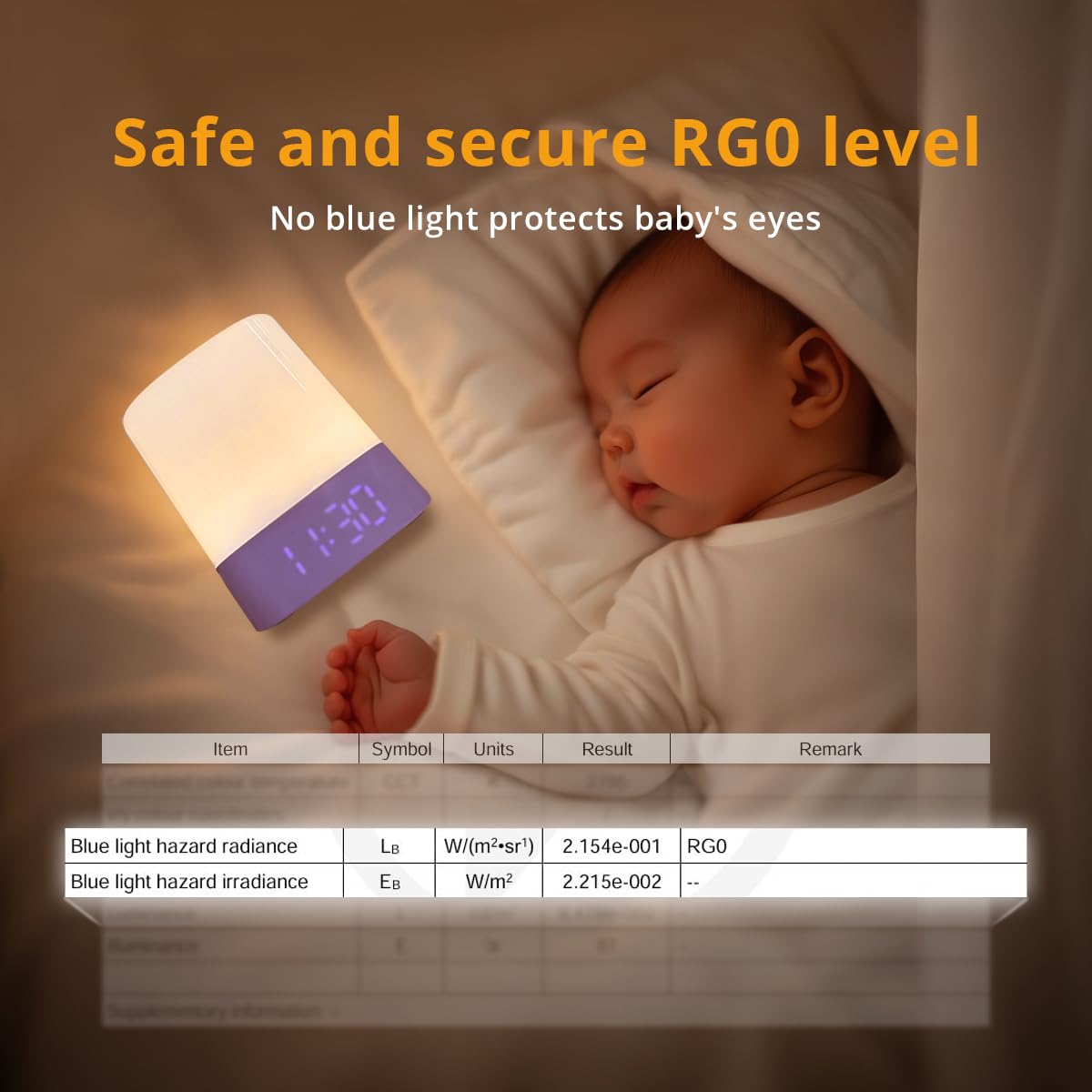 Lyridz LED nursery night light clock display helps track nighttime feeds.