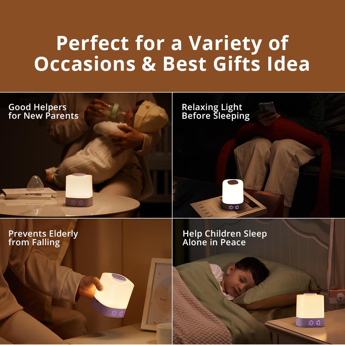 Lyridz compact table lamp fits easily on a nightstand.