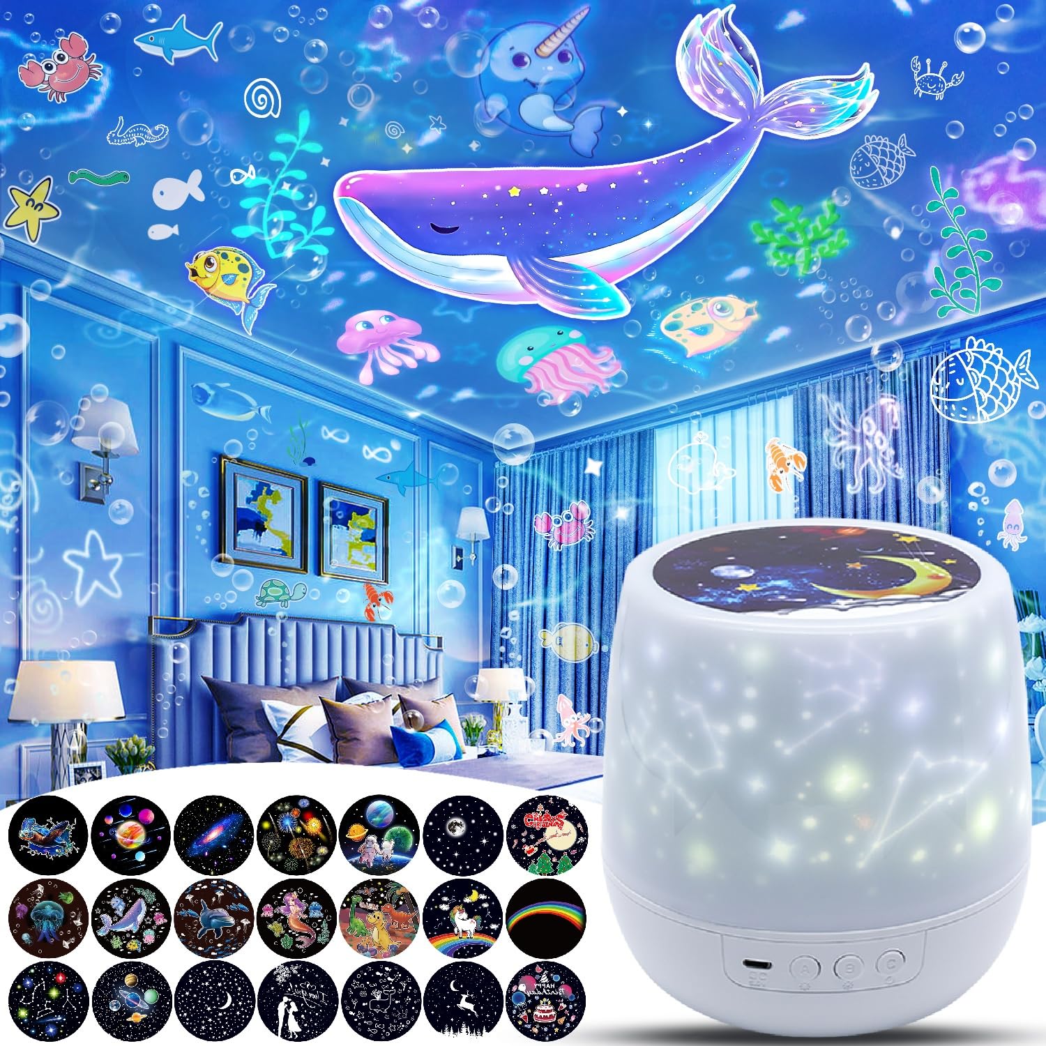LytRdIt 21-sets films pack projection on ceiling for imaginative play.