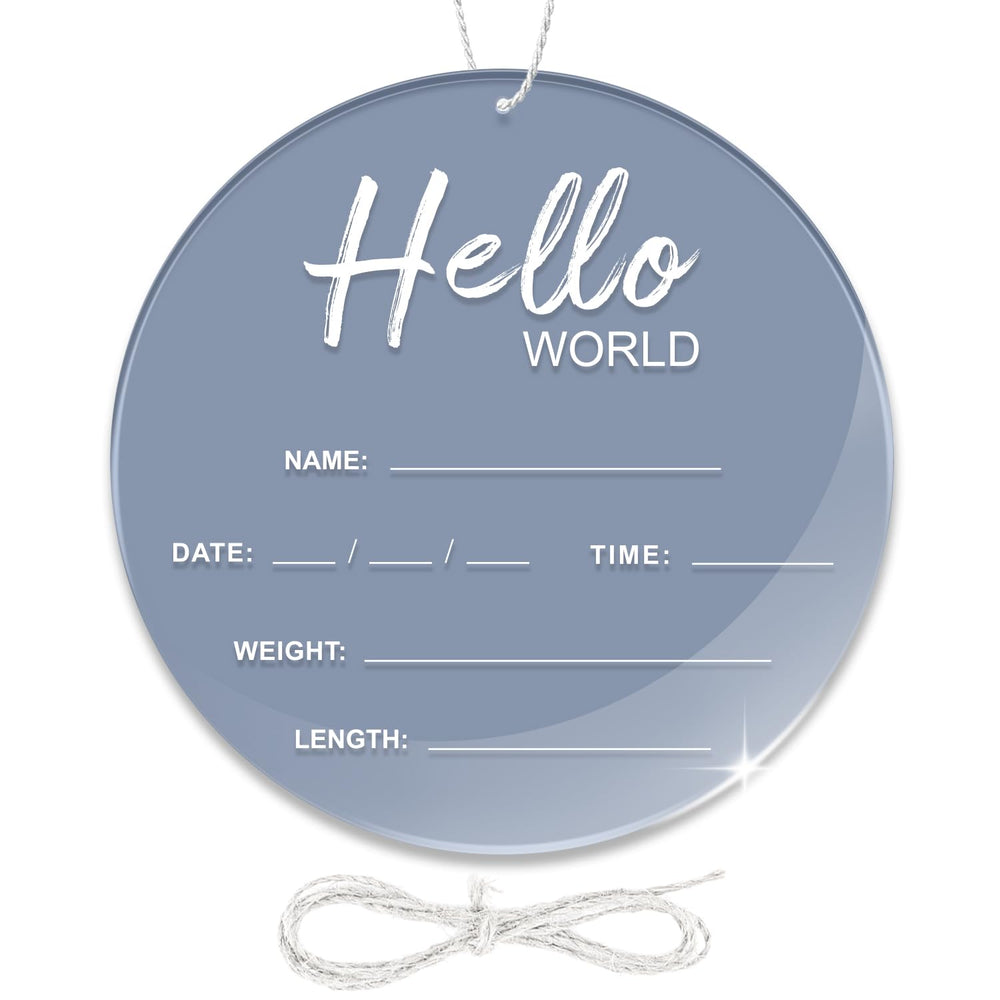 LZC LADYS GIFT baby announcement sign blue, 6-7 inch, ideal nursery decor and photo prop.