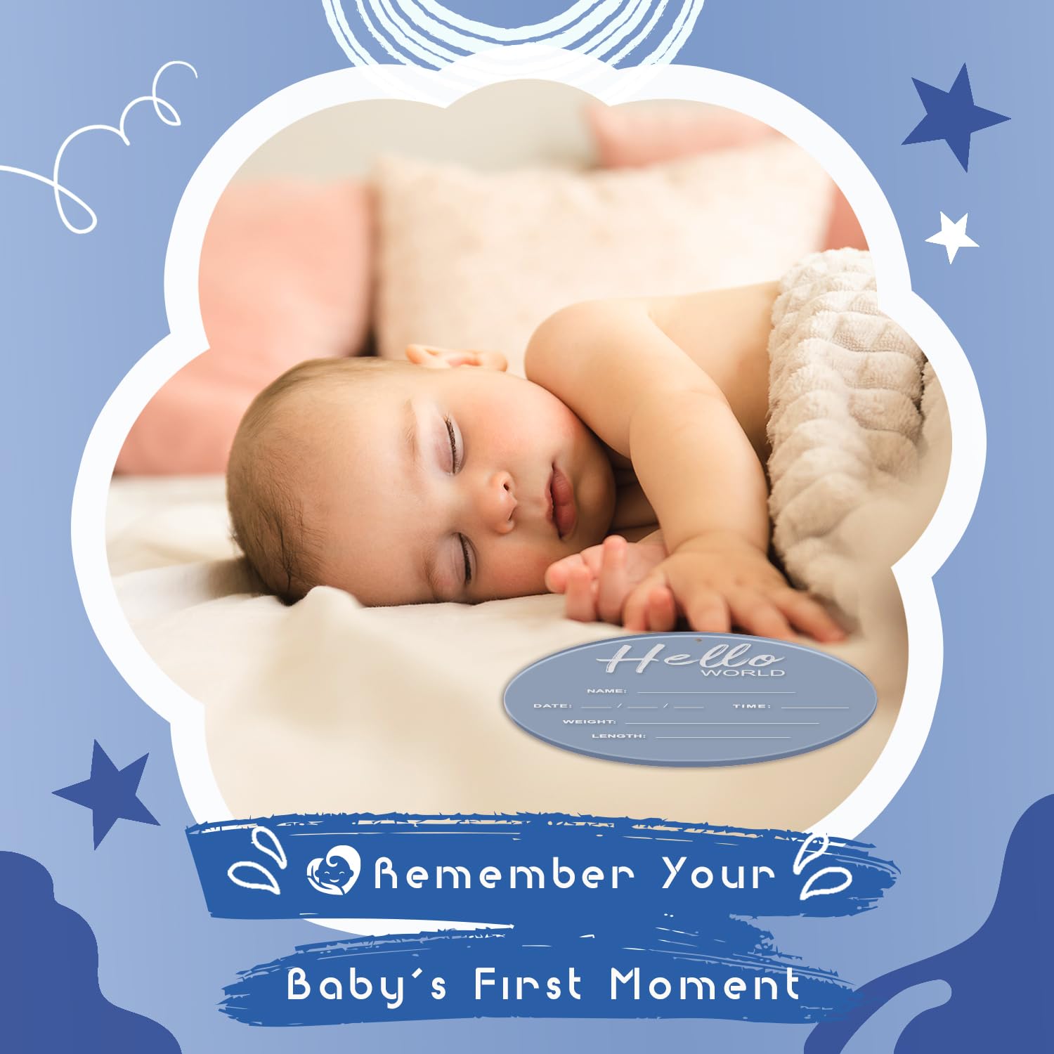 LZC LADYS GIFT gift for new parents blue baby sign used at showers.