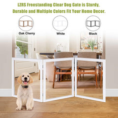 LZRS Clear Dog Gate close-up highlights smooth edges and non-toxic materials.
