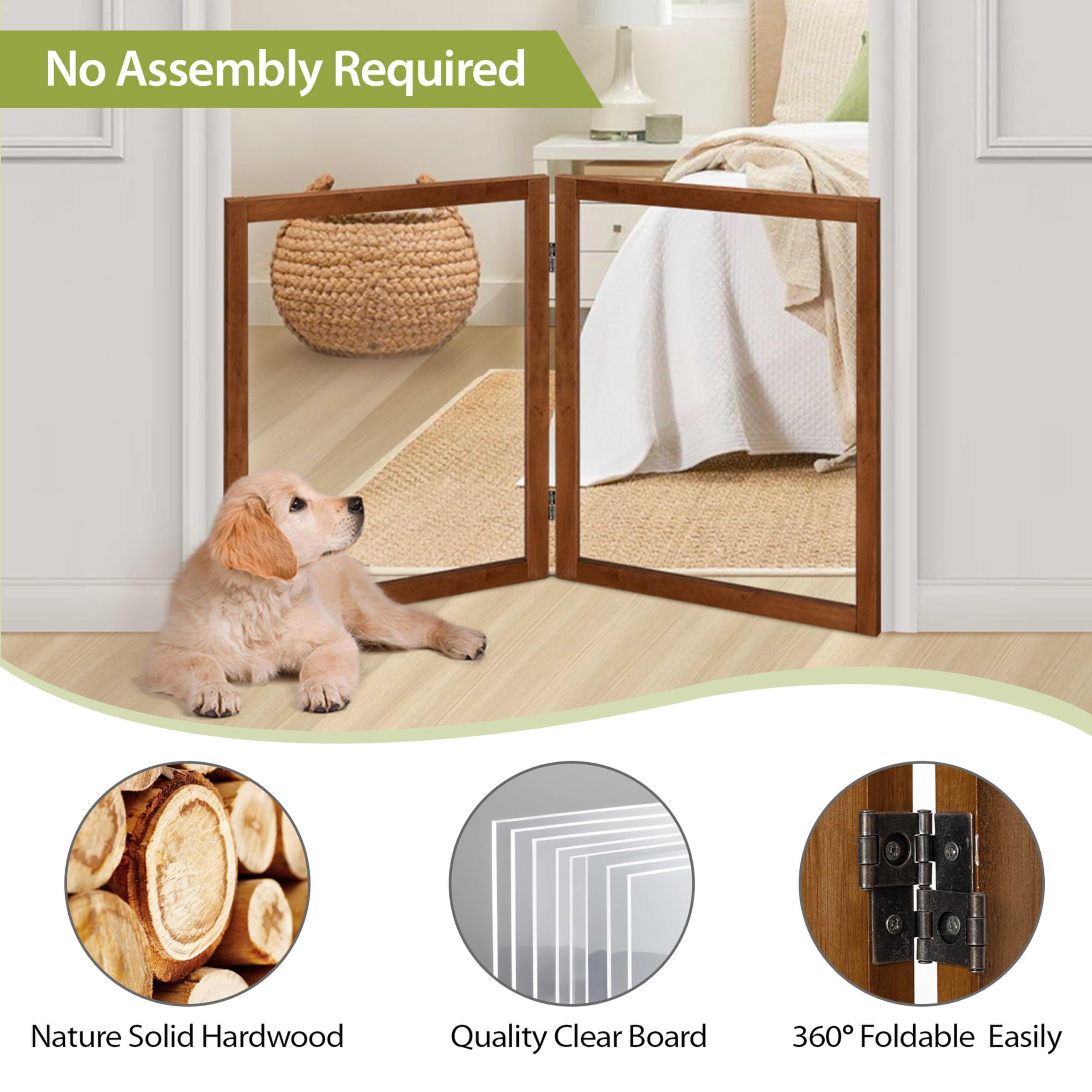 LZRS free-standing gate fits tight spaces while keeping pets secure.