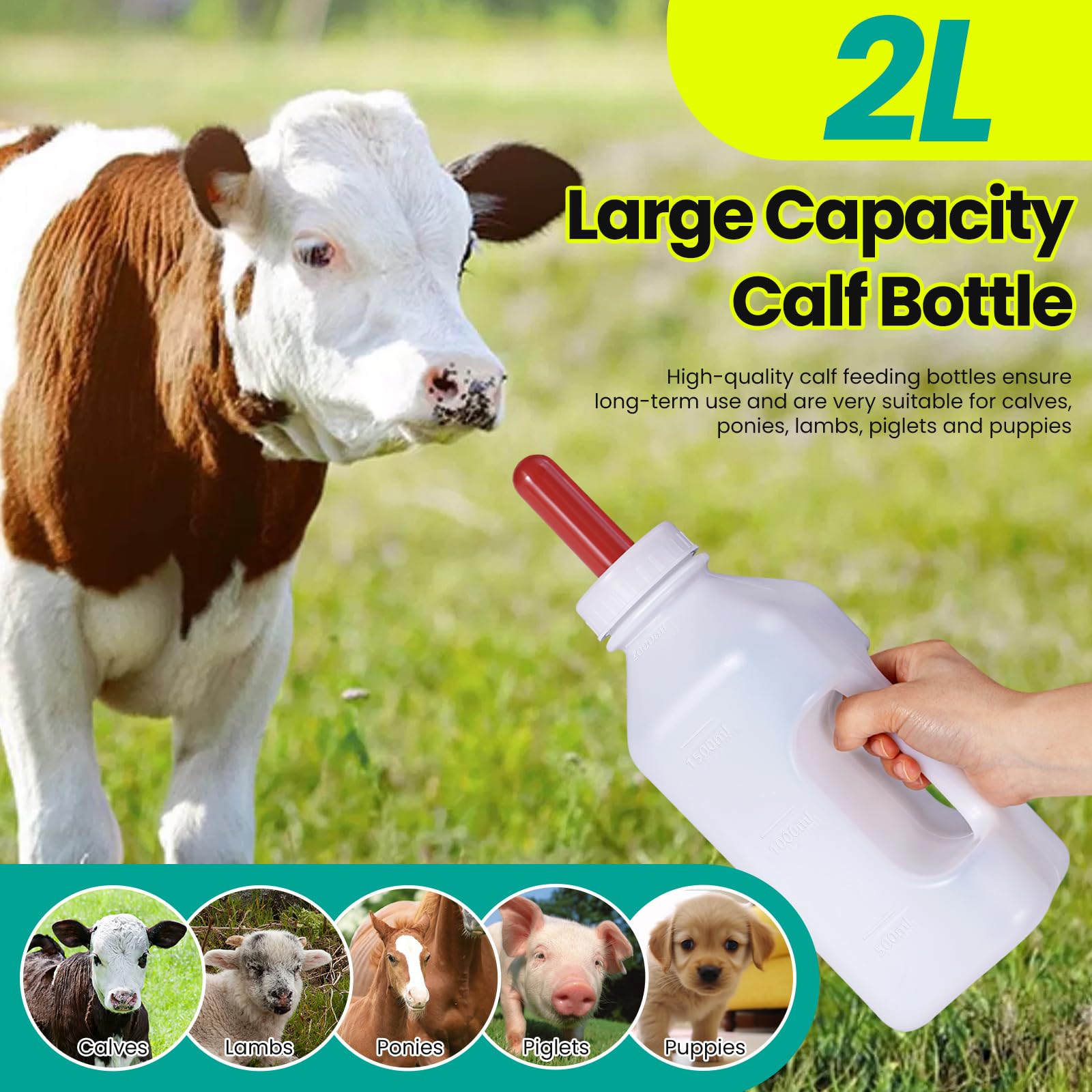 LZWUNYXE calf bottle with handle for easy feeding and control