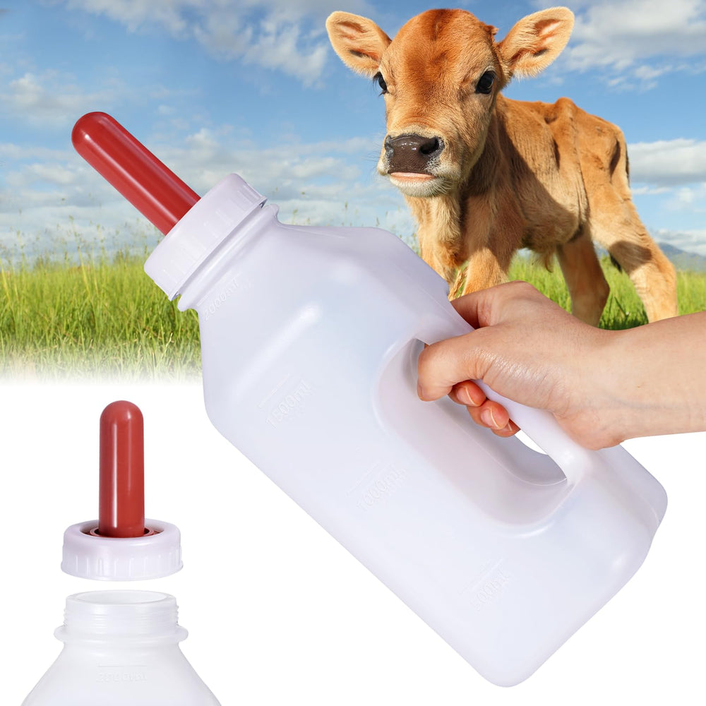 LZWUNYXE screw nipple calf bottle with handle for easy on-farm feeding