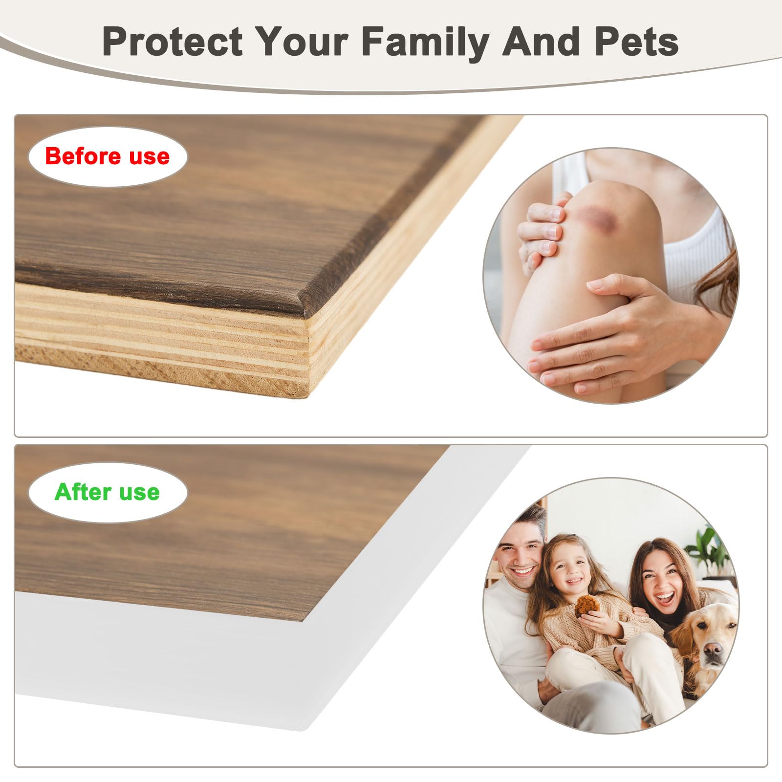 M METERXITY white edge trim on cabinet edge delivers safe, rounded finish