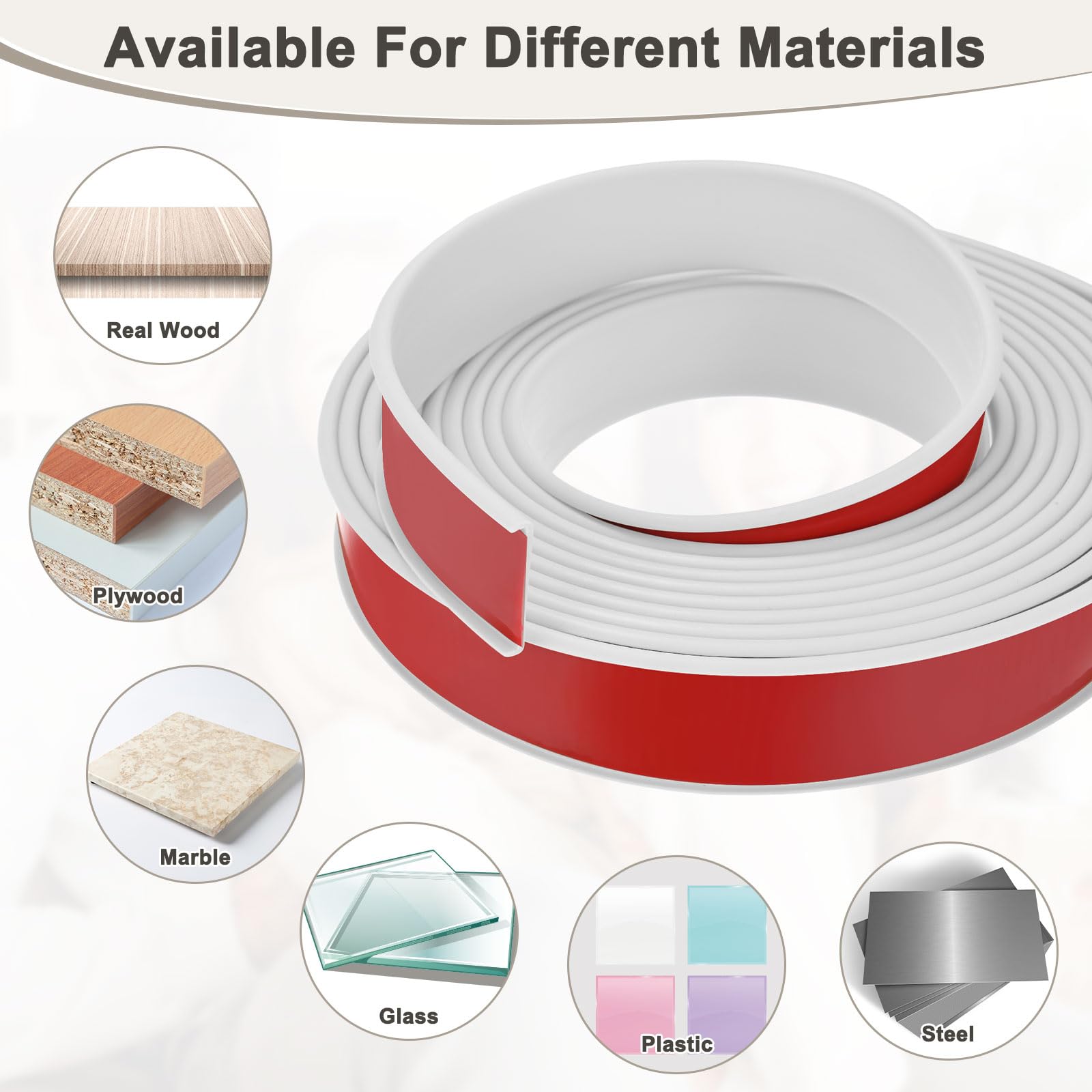 M METERXITY white edge banding on countertop for quick upgrade with self-adhesive backing