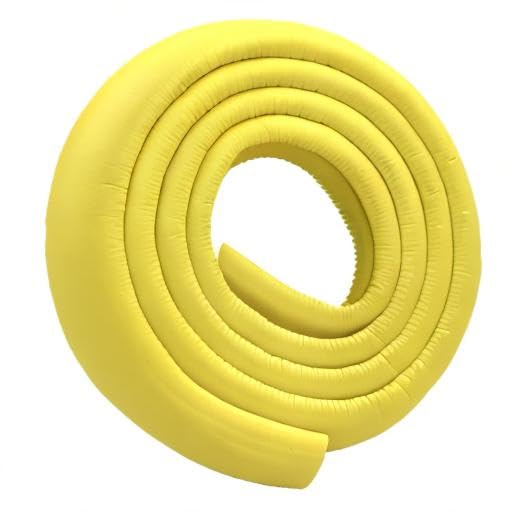 M2cbridge yellow edge protector in use for kids safety on furniture.