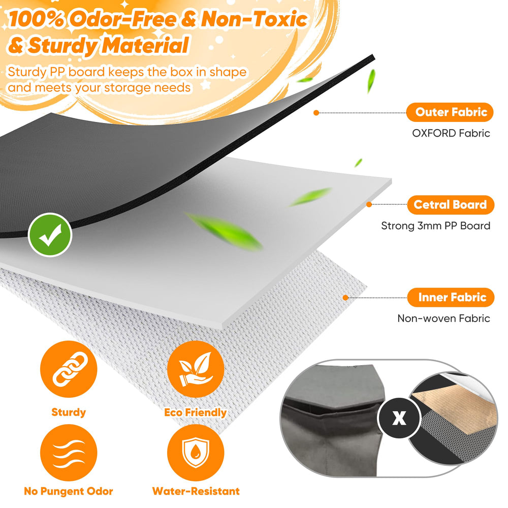 Mabahoo collapsible storage bin featuring a sturdy frame for durable use.