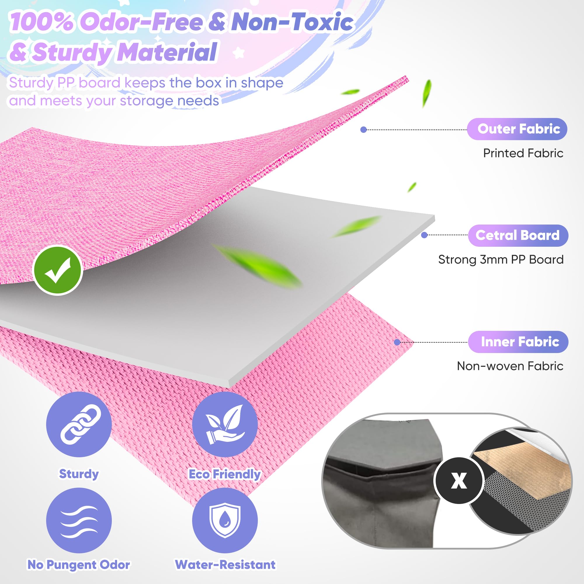 Mabahoo collapsible storage bin with two compartments saves space in busy rooms.