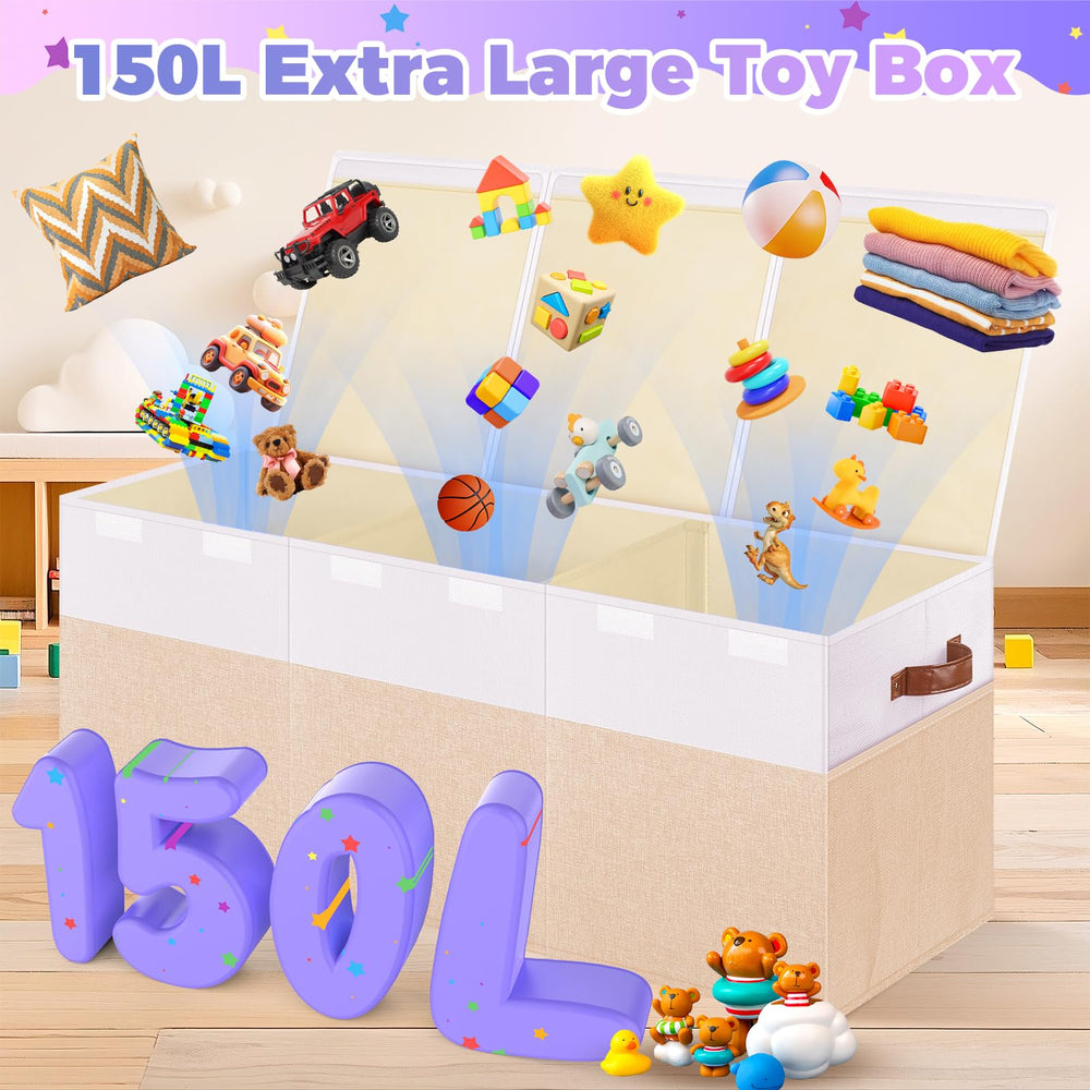 Mabahoo collapsible toy storage shown folded flat for space-saving convenience.
