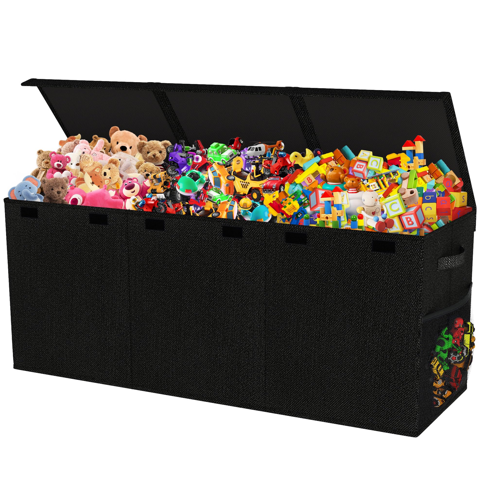 Mabahoo extra large toy box collapsible for space-saving storage and quick setup.