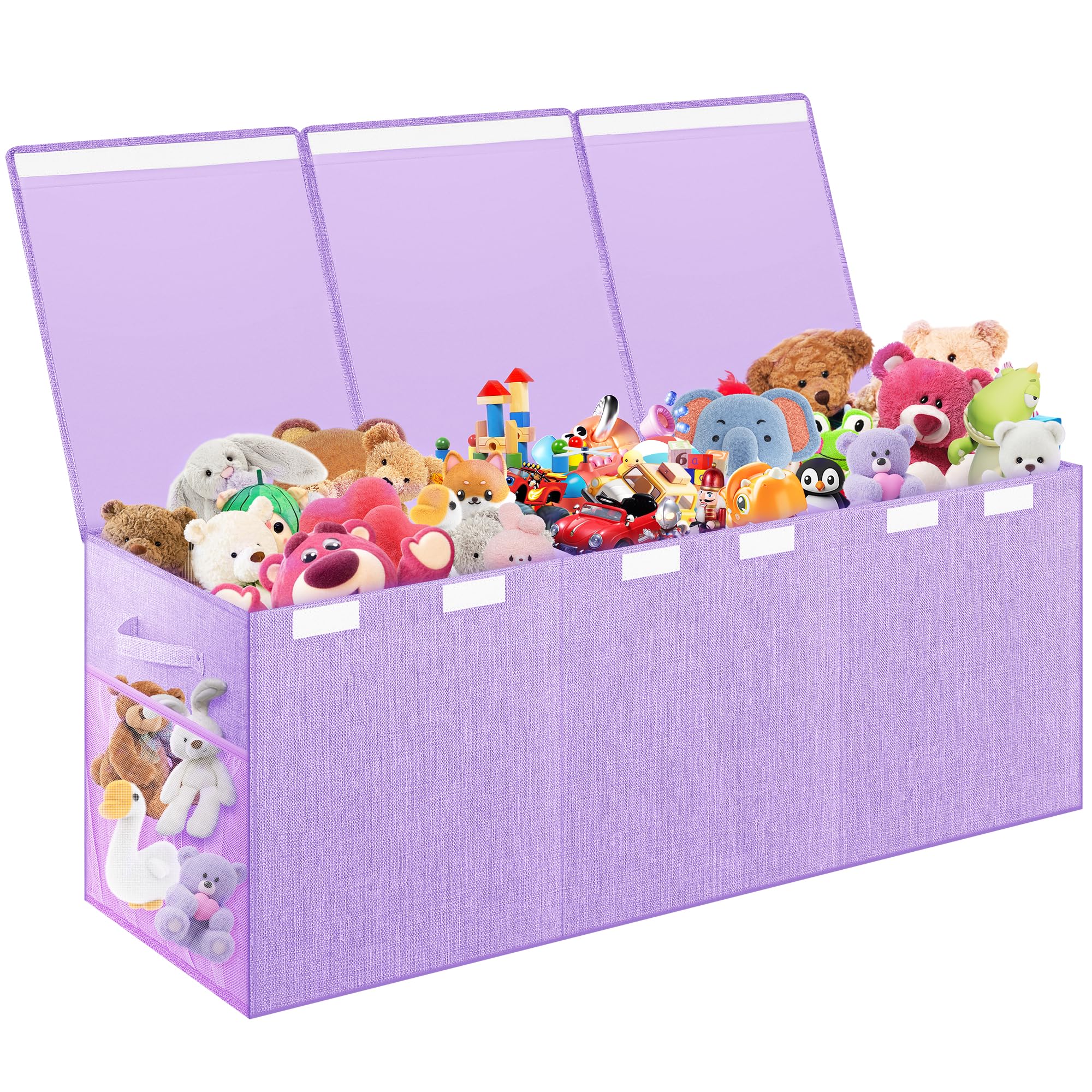 Mabahoo extra large toy box front view with sturdy handles for easy transport