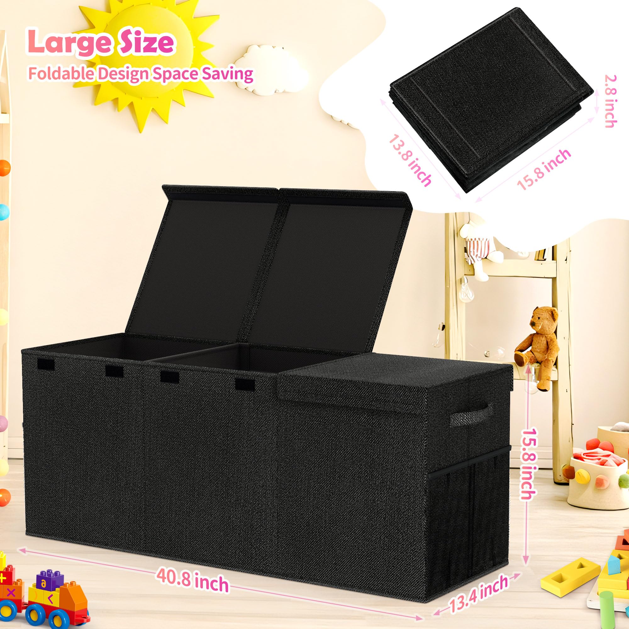 Mabahoo extra-large toy box is a multi-purpose storage solution for toys blankets and more.