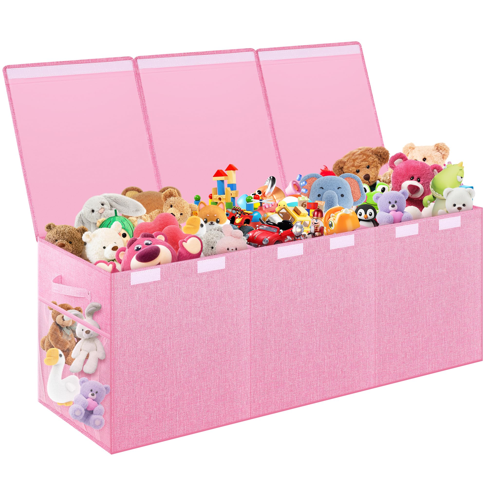 Mabahoo extra-large toy box in pink offers roomy storage for toys.