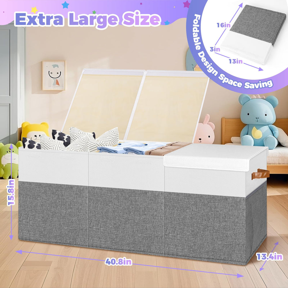 Large 150-liter Mabahoo toy chest ready to hold plushies and blankets