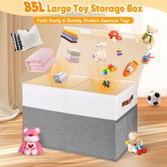 Mabahoo large toy box with open lid, easy access for quick cleanup.