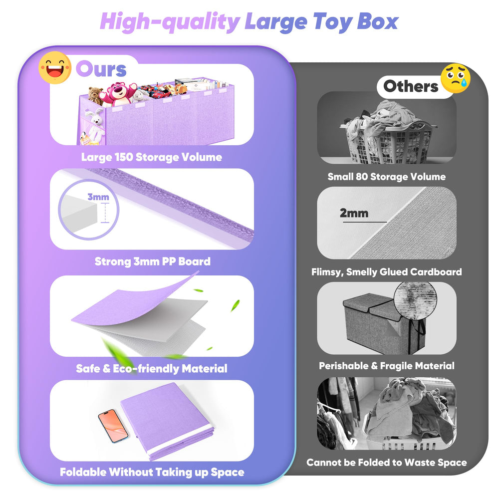 Mabahoo large toy box with lid in a living room setup