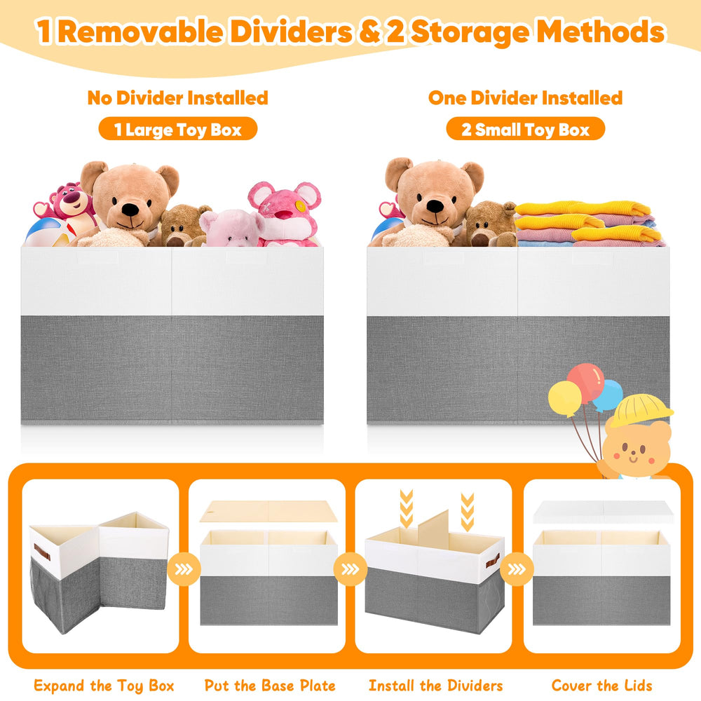 Mabahoo linen fabric toy box, sturdy and odorless for kids.