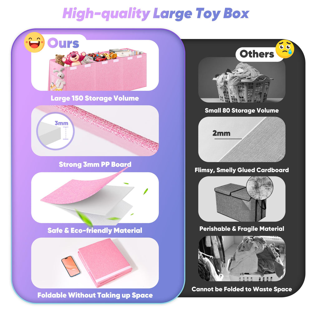 Mabahoo linen toy storage in pink blends with nursery and playroom décor.
