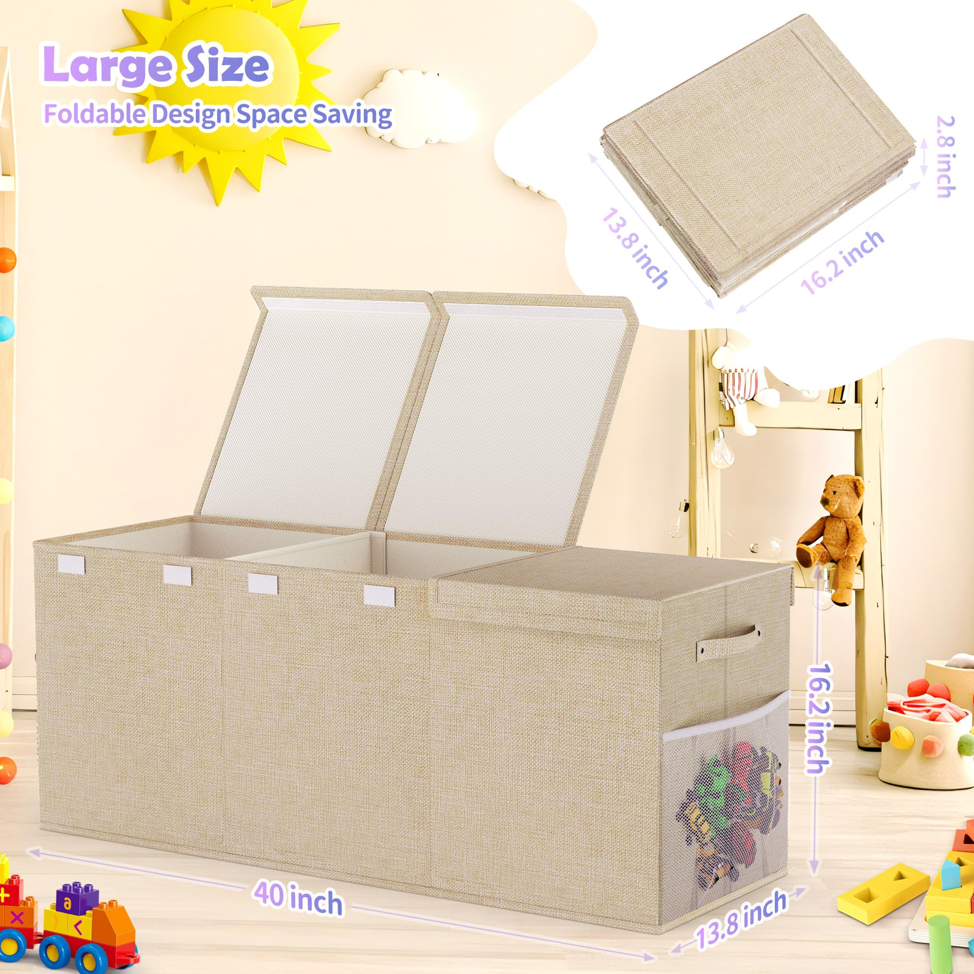 Mabahoo multi-purpose storage organizer supports clothes, toys and blankets.