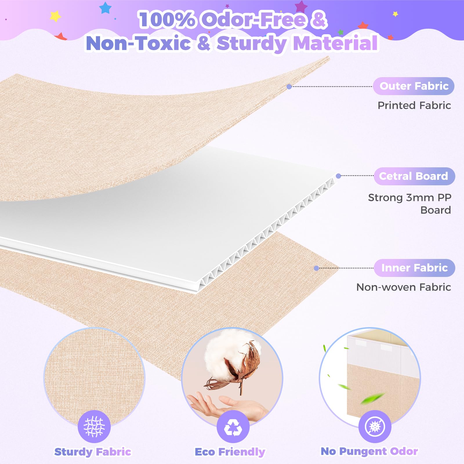 Mabahoo removable divider boards help separate toys and clothes.