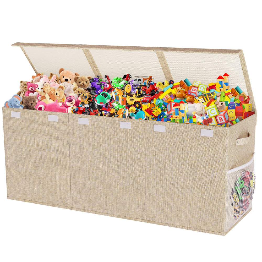 Mabahoo stackable toy bin with PP board supports heavy contents.