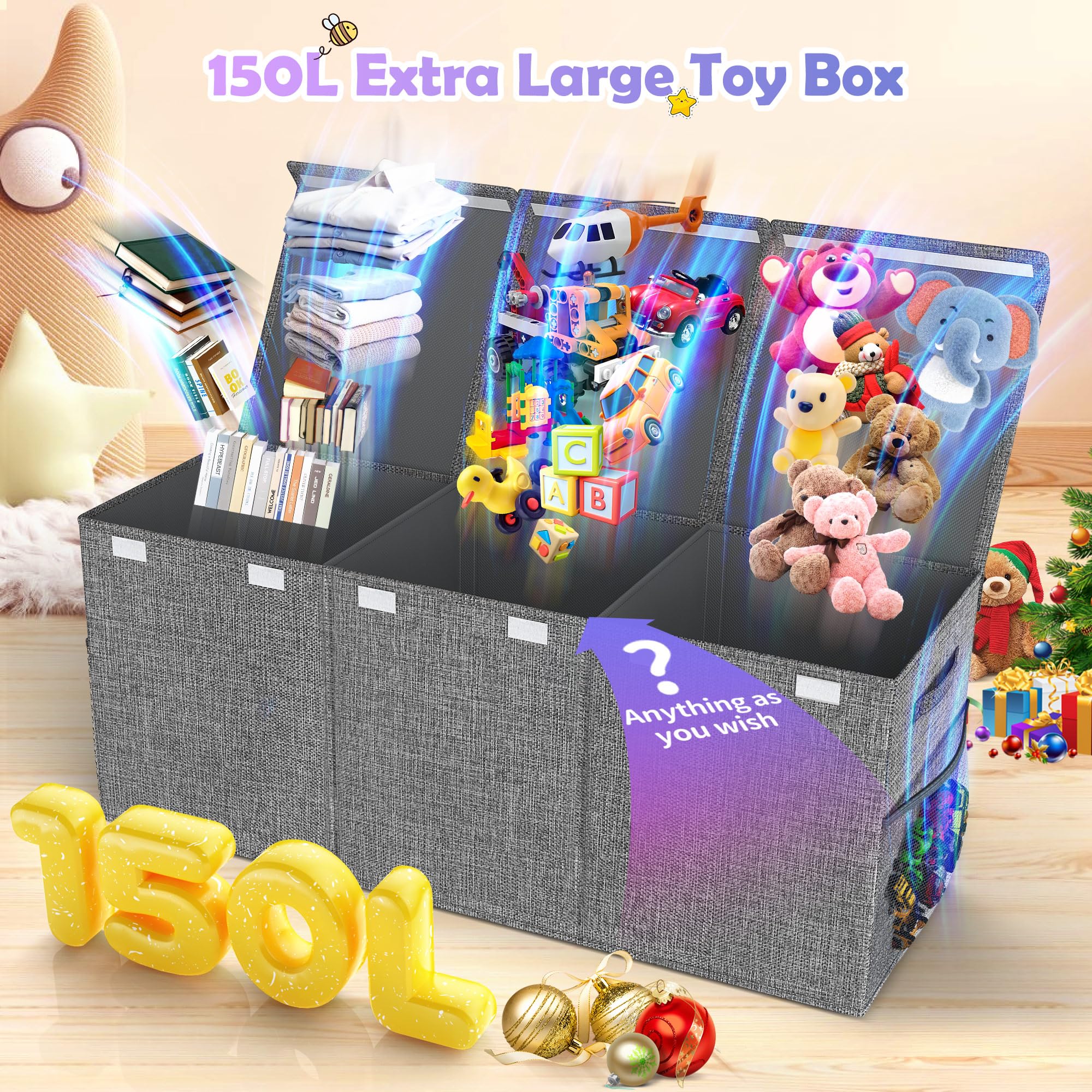 Mabahoo lid design provides quick access for busy playrooms