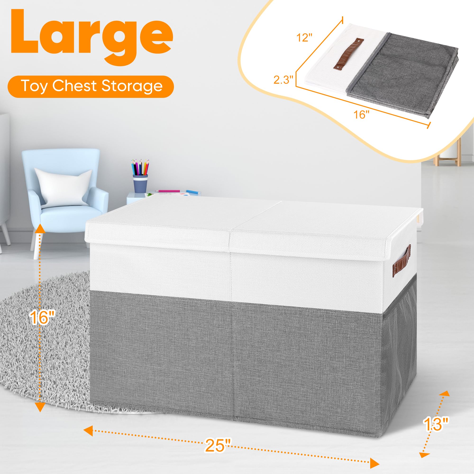 Mabahoo toy box in nursery or living room, versatile storage solution.