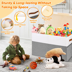 Mabahoo toy storage box 85L capacity, fits plush toys and clothes.