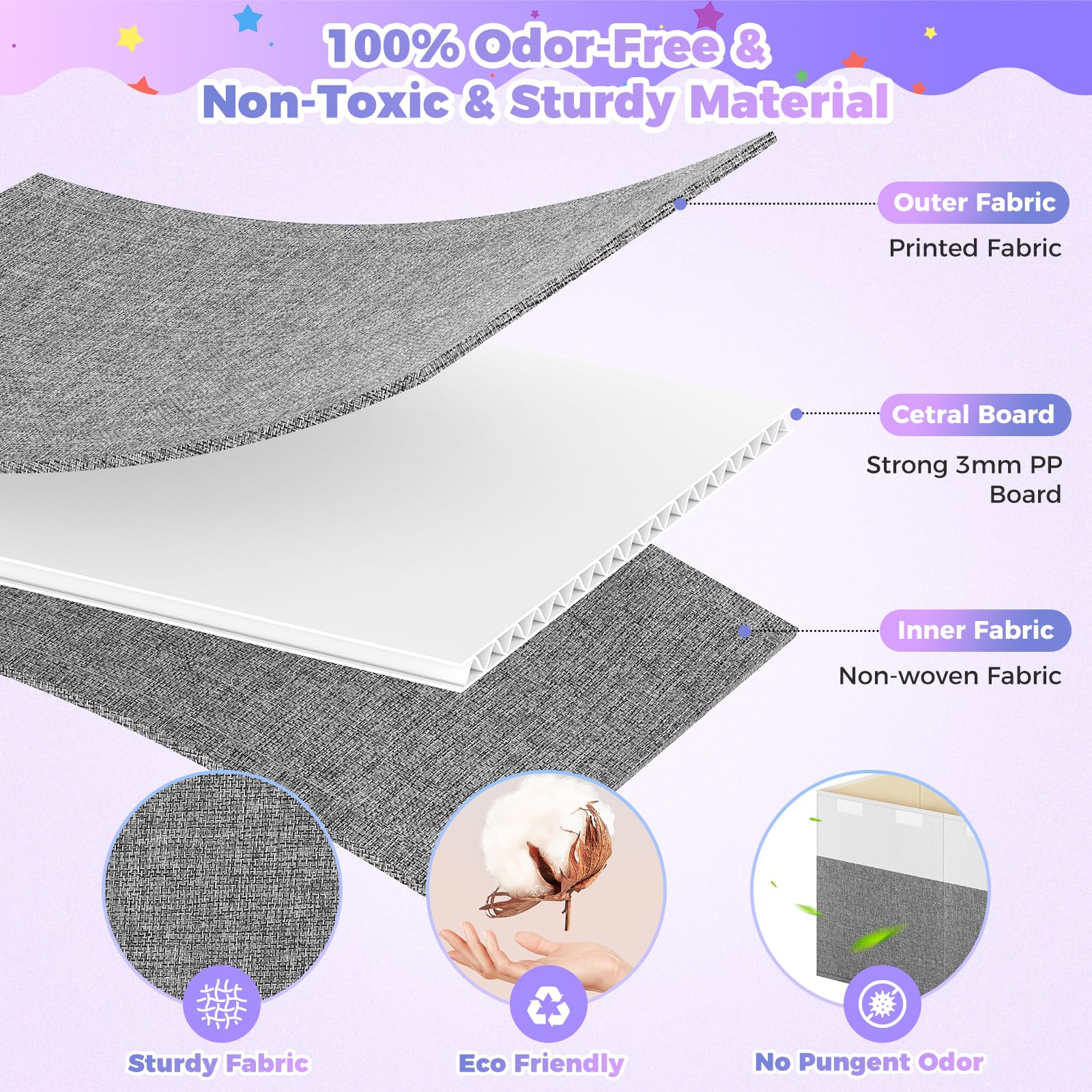 Side mesh pockets on Mabahoo toy box for quick-access small items