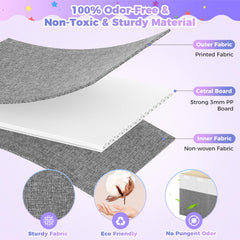 Side mesh pockets on Mabahoo toy box for quick-access small items