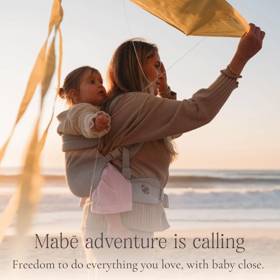 MABĒ Monarch ivory front-facing-in view supports newborn comfort.