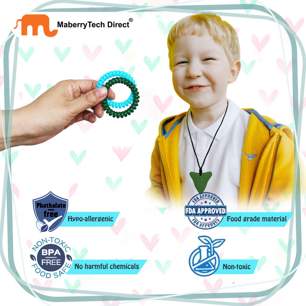 MaberryTech Direct anxiety-calming necklace aids focus and sensory regulation without pressure